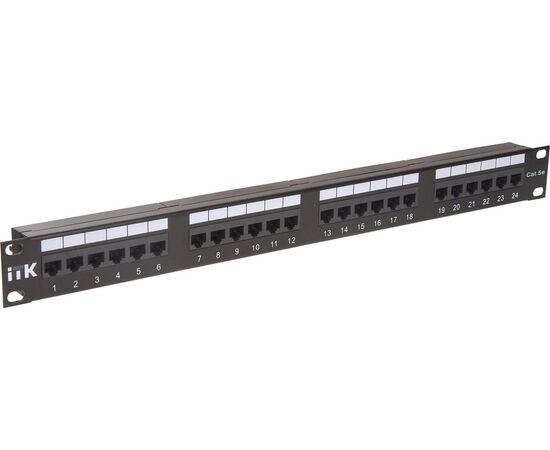  PP24-1UC5EU-D05, ITK 1U патч-панель кат.5Е UTP, 24 порта (IDC Dual) (ITK) 