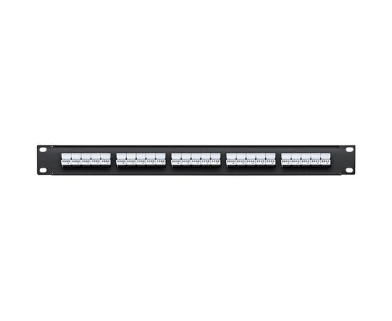  Патч-панель ExeGate EPP-19-25-6P4C-C2 (EX281084RUS) телефонная (19", 1U, 25 port, RJ-12 6P4C, RoHS, Black, RTL) 