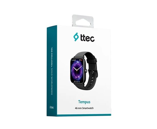  Smart-часы TTEC Tempus 46mm (2SW01S) TFT Screen Rectangular Metal Casing Smart Watch Black 