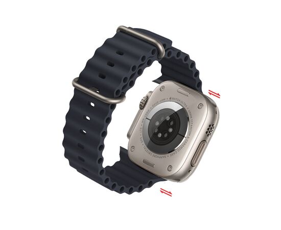  Ремешок HOCO WA12 Original для умных часов APPLE Watch 42/44/45/49mm силикон чёрный 